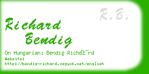 richard bendig business card